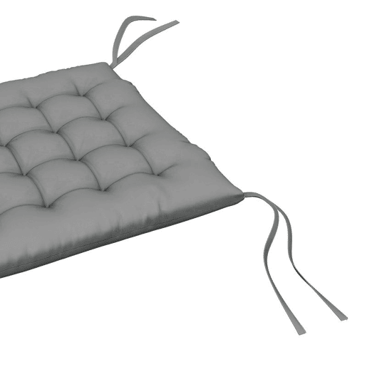 Outsunny Conjunto de 6 Almofadas para Cadeiras de Jantar 40x40 cm 6 Unidades Almofadas para Cadeiras de Jardim Acolchoadas com Fitas e Capas Removíveis, Cinzento Escuro