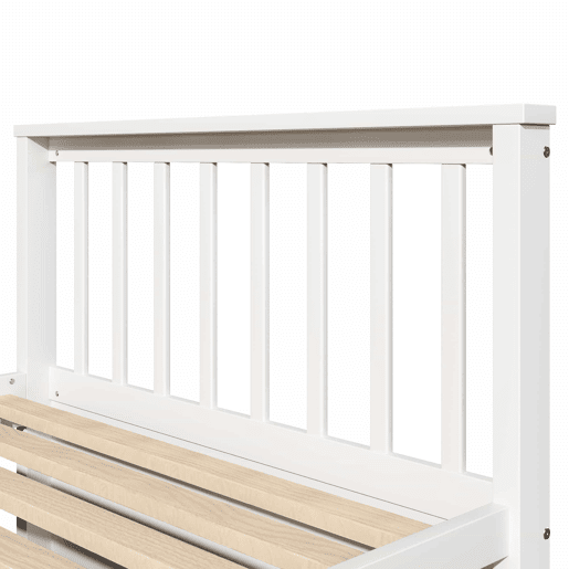 Cama de madeira 90x200 cm com cama de rodízio 90x190 cm - 3 gavetas - Branco