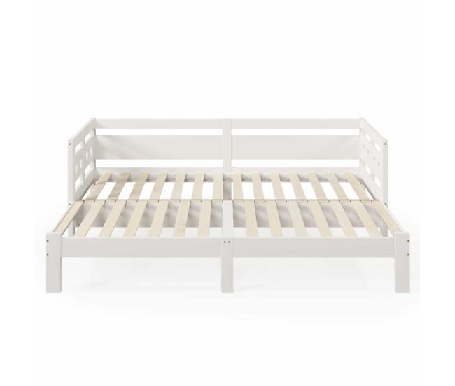 Cama nido de pino macizo - 90(180)x200cm - con somier - blanco