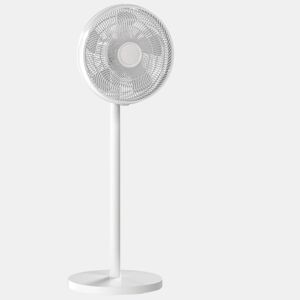 HOMCOM Ventoinha de Pé com Controlo Remoto Silencioso Altura Ajustável 4 Velocidades Oscilação 80° Temporizador 10H e Ecrã LED 50W Branco
