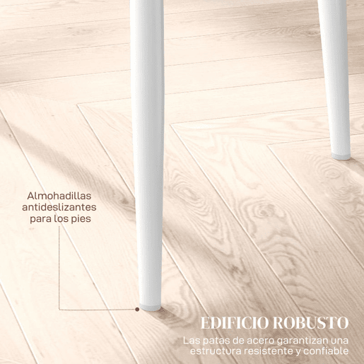 HOMCOM Conjunto de 6 Cadeiras de Sala de Jantar Estofadas em Couro Sintético Cadeiras de Cozinha com Encosto Alto e Pés de Aço Carga Máxima 120kg 41x50x97cm Branco