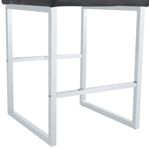 Banquetas de bar 2 unidades - estilo nórdico, design quadrado, pernas metálicas - Preto+Prata