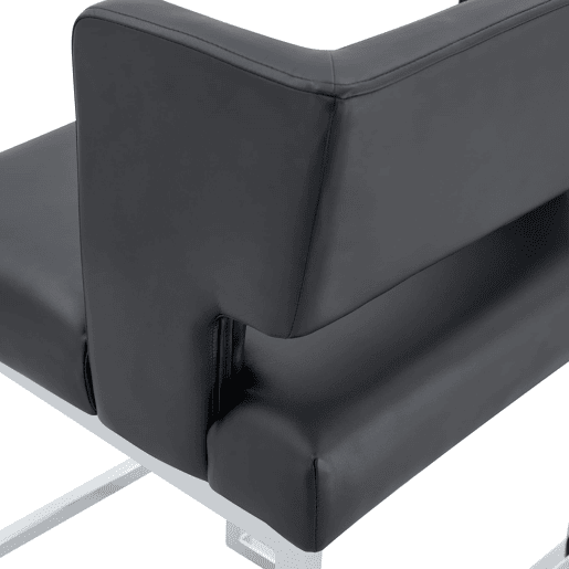 Banquetas de bar 2 unidades - estilo nórdico, design quadrado, pernas metálicas - Preto+Prata