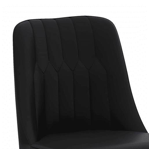 Conjunto de 2 bancos de bar 100 cm - Couro PU preto com estrutura metálica prateada e apoio para os pés confortável - Preto e dourado