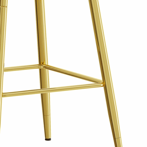 Conjunto de 2 bancos de bar 100 cm - Couro PU preto com estrutura metálica prateada e apoio para os pés confortável - Preto e dourado