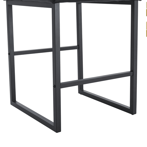 Bancos de bar 2 unidades - estilo nórdico, design quadrado, pernas metálicas pretas - Preto
