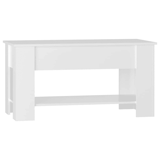 Mesa de Centro, Mesa baixa, 101x49x52 cm madeira processada branco brilhante