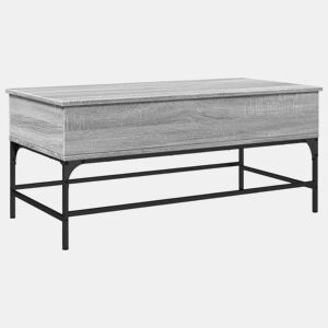 Mesa de Centro, Mesa baixa, 100x50x45cm derivados madeirametal cinza sonoma