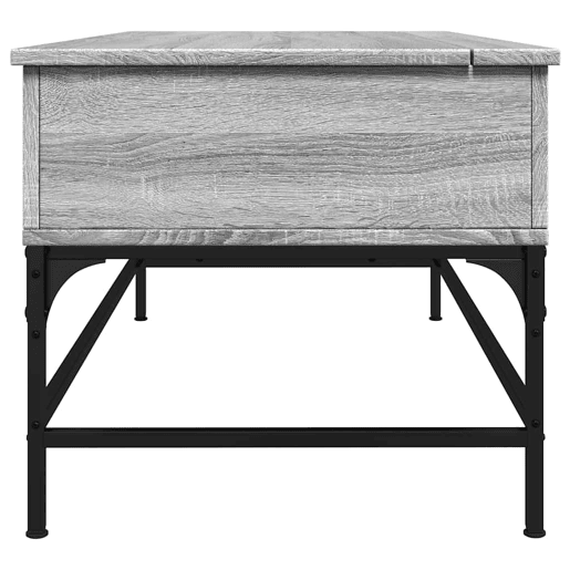 Mesa de Centro, Mesa baixa, 100x50x45cm derivados madeirametal cinza sonoma