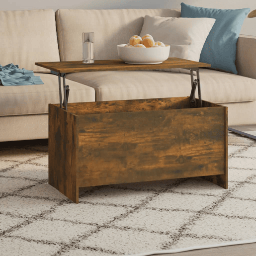 Mesa de Centro, Mesa baixa, 102x55,5x52,5cm madeira processada carvalho fumado