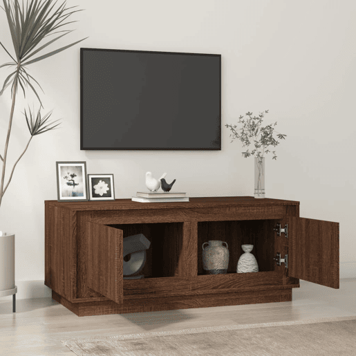 Mesa de Centro, Mesa baixa, 102x50x44 cm derivados madeira carvalho castanho