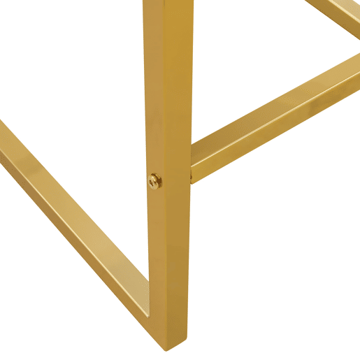 Bancos de bar 2 unidades - estilo nórdico, design quadrado, pernas metálicas douradas - Preto+Dourado