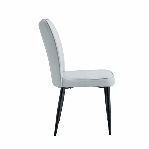 Conjunto de mesa e cadeiras de 60 cm - Mesa redonda em MDF com 2 cadeiras de jantar em PU - Cinza claro e preto