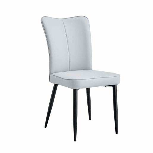 Conjunto de mesa e cadeiras de 60 cm - Mesa redonda em MDF com 2 cadeiras de jantar em PU - Cinza claro e preto