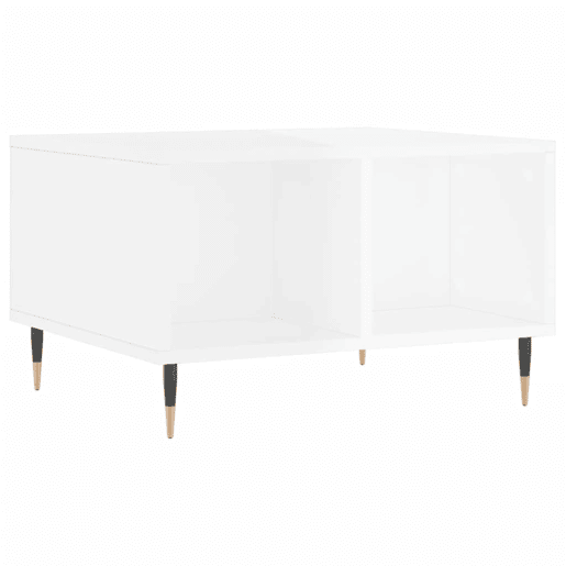 Mesa de Centro, Mesa baixa, 60x50x36,5 cm derivados madeira branco brilhante
