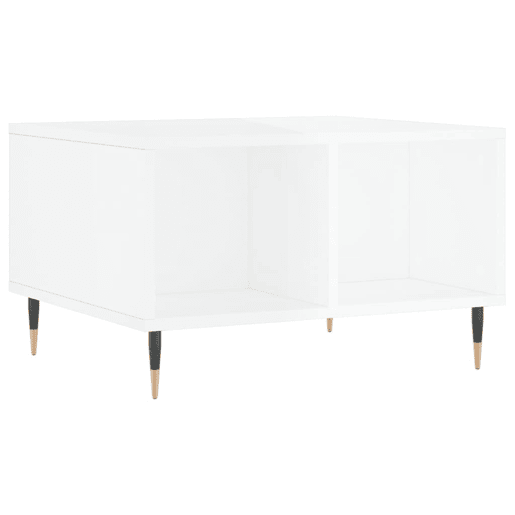 Mesa de Centro, Mesa baixa, 60x50x36,5 cm derivados madeira branco brilhante