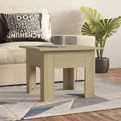 Mesa de Centro, Mesa baixa, 55x55x42 cm aglomerado cor carvalho sonoma