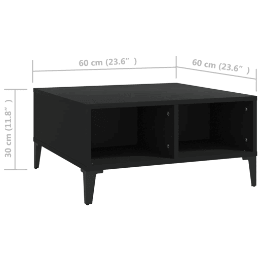 Mesa de Centro, Mesa baixa, 60x60x30 cm contraplacado preto