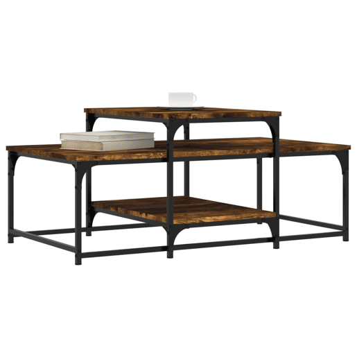 Mesa de Centro, Mesa baixa, 102x60x45 cm derivados madeira carvalho fumado