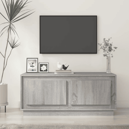 Mesa de Centro, Mesa baixa, 102x50x44 cm derivados madeira cinzento sonoma