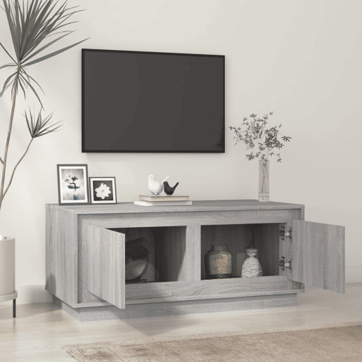 Mesa de Centro, Mesa baixa, 102x50x44 cm derivados madeira cinzento sonoma