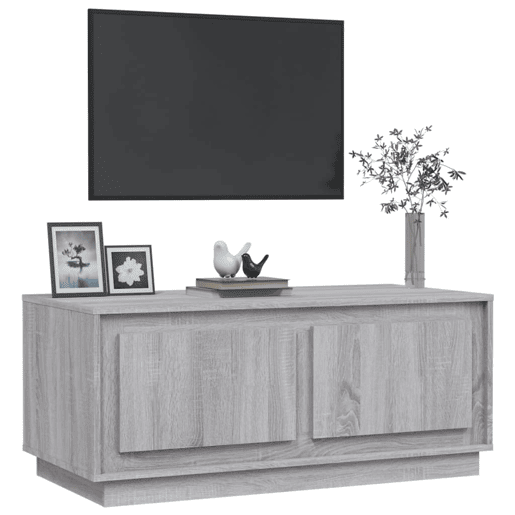 Mesa de Centro, Mesa baixa, 102x50x44 cm derivados madeira cinzento sonoma