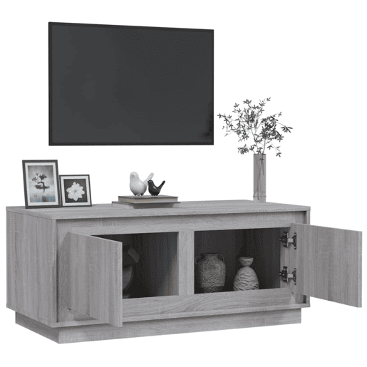 Mesa de Centro, Mesa baixa, 102x50x44 cm derivados madeira cinzento sonoma