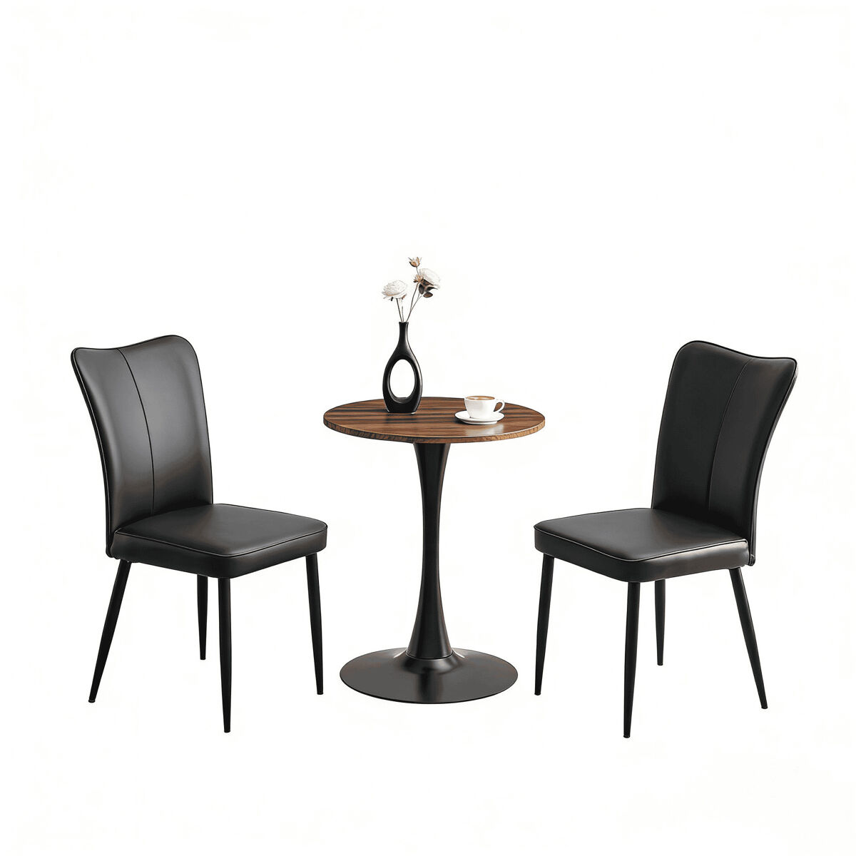 Conjunto de mesas y sillas de comedor 60x60 Negro