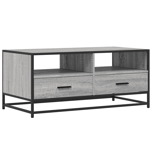 Mesa de Centro, Mesa baixa, 100x50x45cm derivados madeirametal cinza sonoma