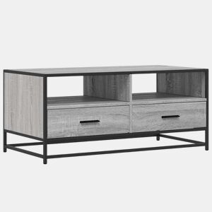 Mesa de Centro, Mesa baixa, 100x50x45cm derivados madeirametal cinza sonoma