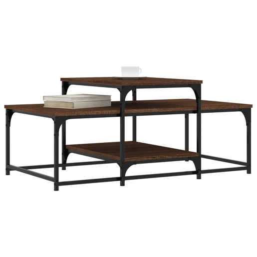 Mesa de Centro, Mesa baixa, 102x60x45 cm derivados madeira carvalho castanho