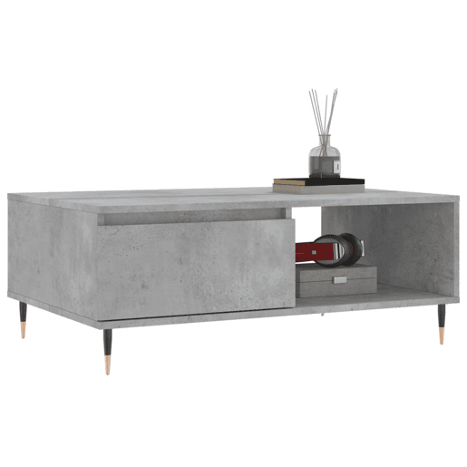 Mesa de Centro, Mesa baixa, 90x60x35 cm derivados madeira cinzento cimento