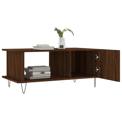 Mesa de Centro, Mesa baixa, 90x50x40 cm derivados de madeira carvalho castanho