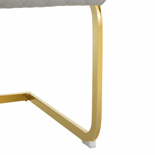 Conjunto de mesa e cadeiras de 60 cm - mesa redonda em MDF com efeito de madeira e base dourada, 2 cadeiras de jantar cinza claro com padrão em losangos e pernas metálicas douradas - dourado, cinza claro, madeira