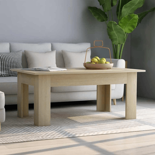 Mesa de Centro, Mesa baixa, 100x60x42cm derivados de madeira carvalho sonoma