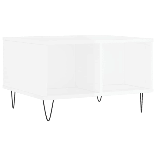 Mesa de Centro, Mesa baixa, 60x50x36,5 cm derivados madeira branco brilhante