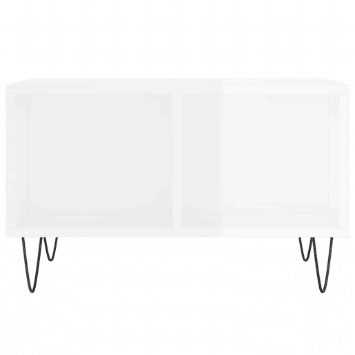 Mesa de Centro, Mesa baixa, 60x50x36,5 cm derivados madeira branco brilhante