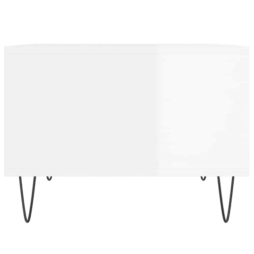 Mesa de Centro, Mesa baixa, 60x50x36,5 cm derivados madeira branco brilhante