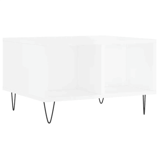 Mesa de Centro, Mesa baixa, 60x50x36,5 cm derivados madeira branco brilhante