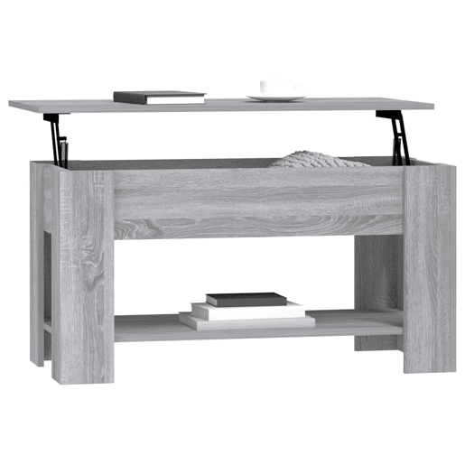 Mesa de Centro, Mesa baixa, 101x49x52cm derivados de madeira cinzento sonoma