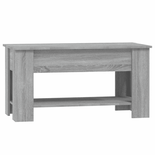 Mesa de Centro, Mesa baixa, 101x49x52cm derivados de madeira cinzento sonoma