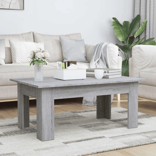 Mesa de Centro, Mesa baixa, 100x60x42cm derivados de madeira cinzento sonoma