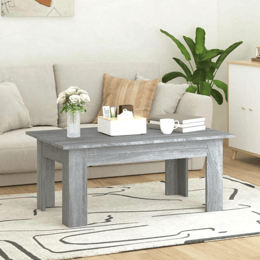 Mesa de Centro, Mesa baixa, 100x60x42cm derivados de madeira cinzento sonoma