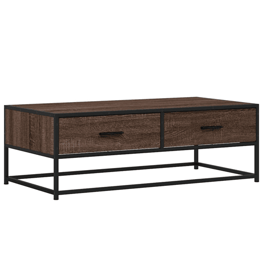 Mesa de Centro, Mesa baixa, 100x50x35 cm deriv. madeirametal carvalho castanho