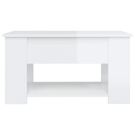 Mesa de Centro, Mesa baixa, 79x49x41 cm madeira processada branco brilhante