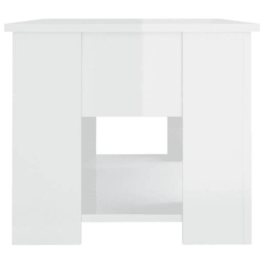 Mesa de Centro, Mesa baixa, 79x49x41 cm madeira processada branco brilhante