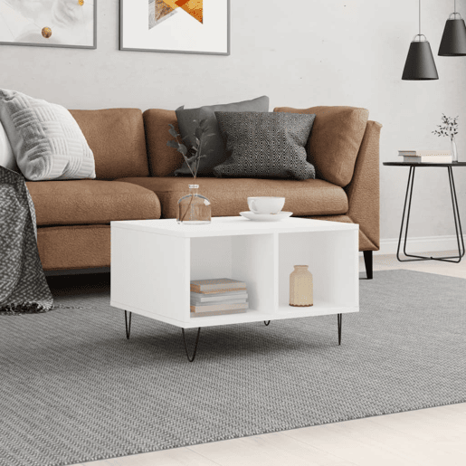 Mesa de Centro, Mesa baixa, 60x50x36,5 cm derivados de madeira branco