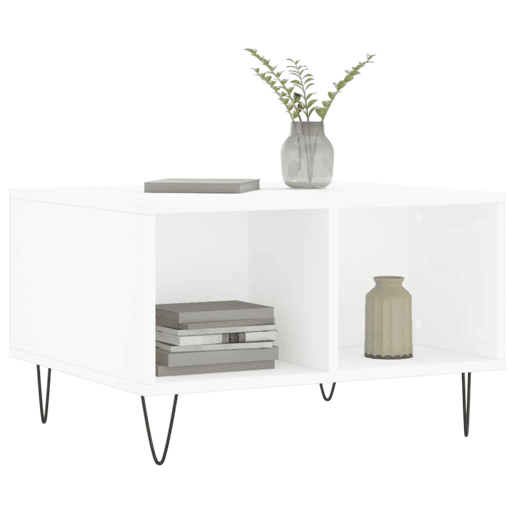 Mesa de Centro, Mesa baixa, 60x50x36,5 cm derivados de madeira branco