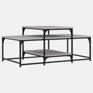 Mesa de Centro, Mesa baixa, 102x60x45 cm derivados madeira cinzento sonoma
