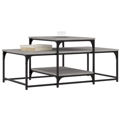 Mesa de Centro, Mesa baixa, 102x60x45 cm derivados madeira cinzento sonoma